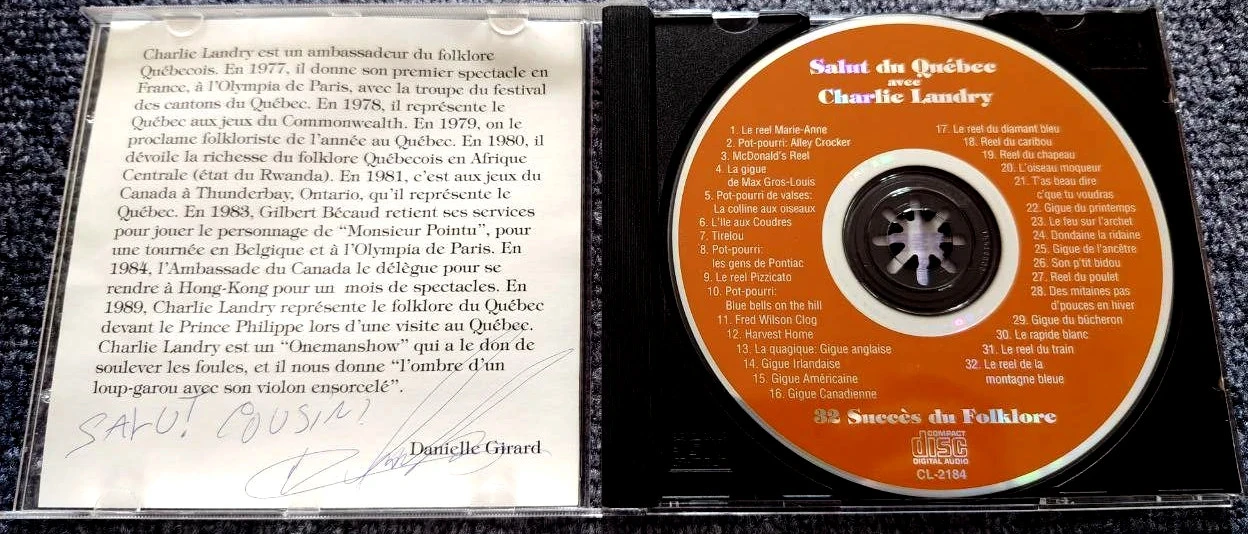 🎻 Zeldzaam gesigneerd CD: Charlie Landry, de folkloristische ziel van Quebec – photo 4